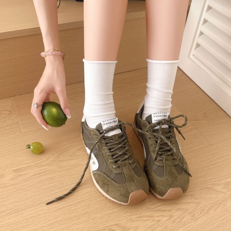 Women Shoes Sneakers - Zapatillas Retro de Bloques de Color