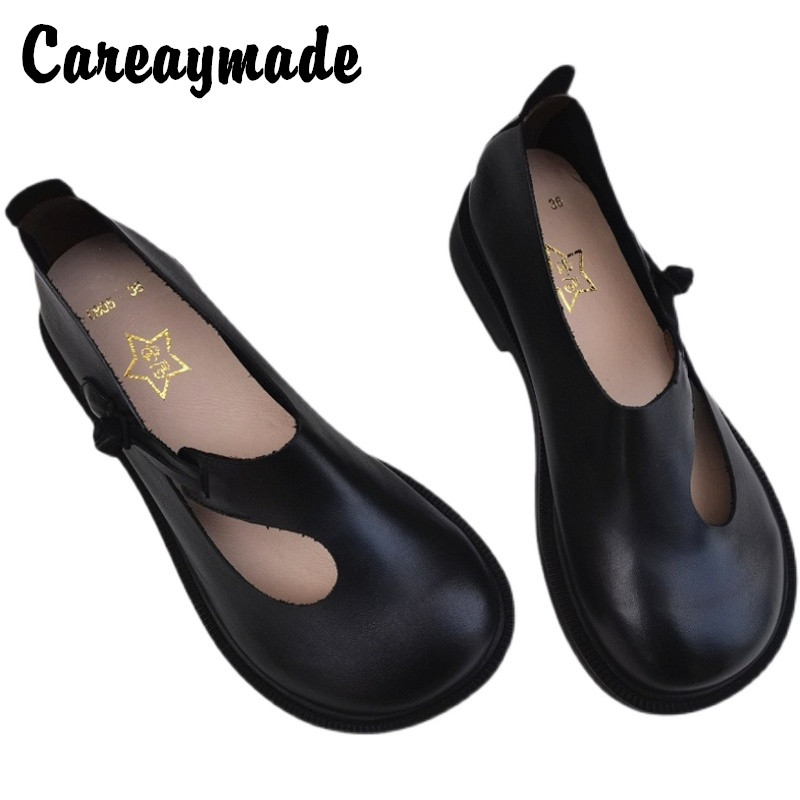 Women Shoes Size - Careaymade-zapatos grandes de piel auténtica para