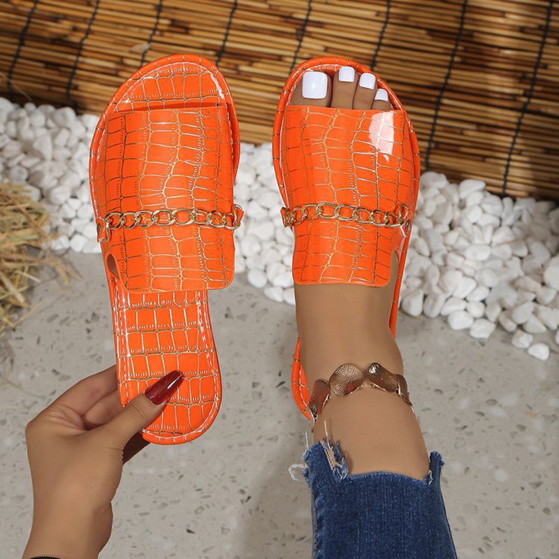 Zapatillas doradas con purpuri - Gold Chain Sandal reseña y precio