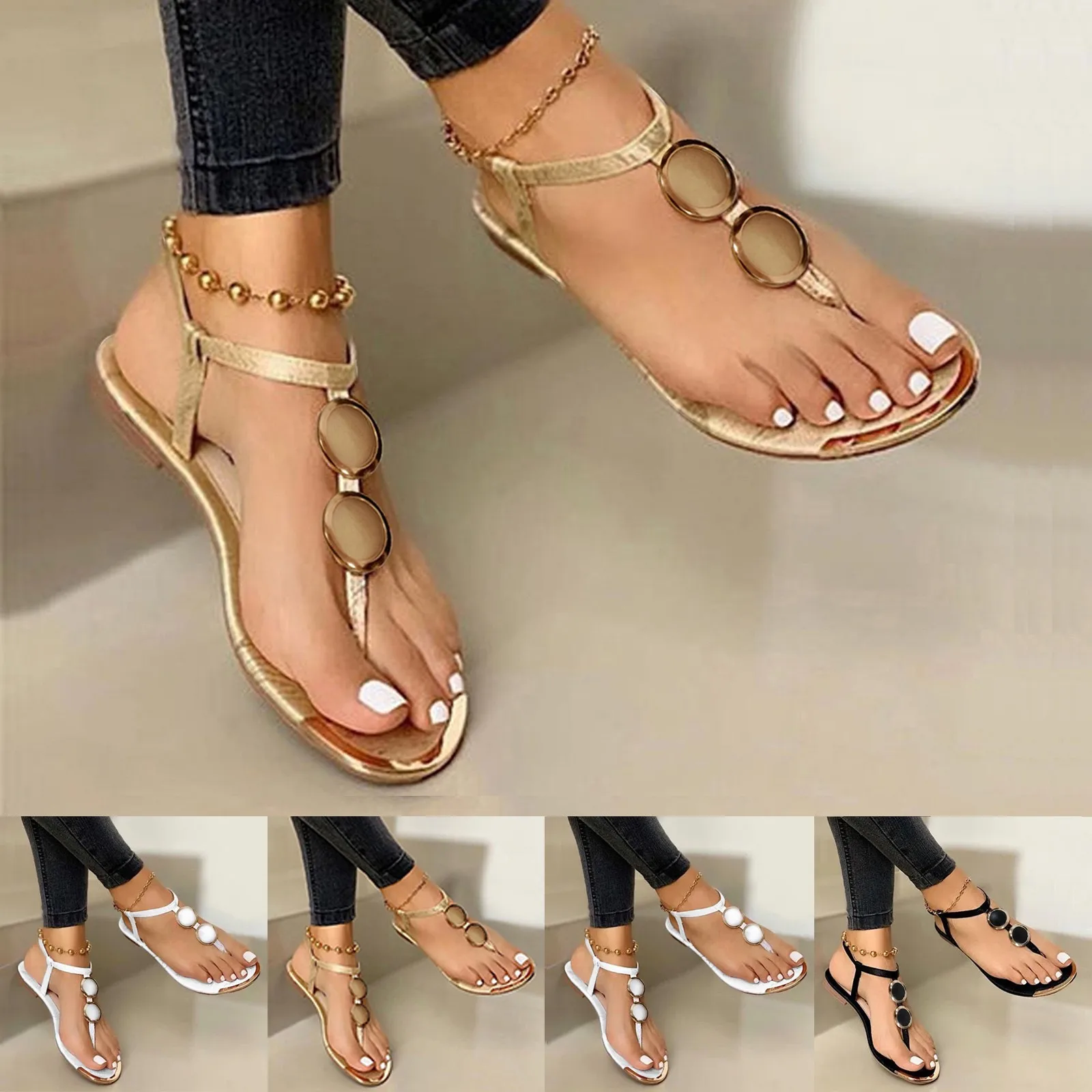 Sandalias de cadena dorada par - Gold Chain Sandal reseña y precio