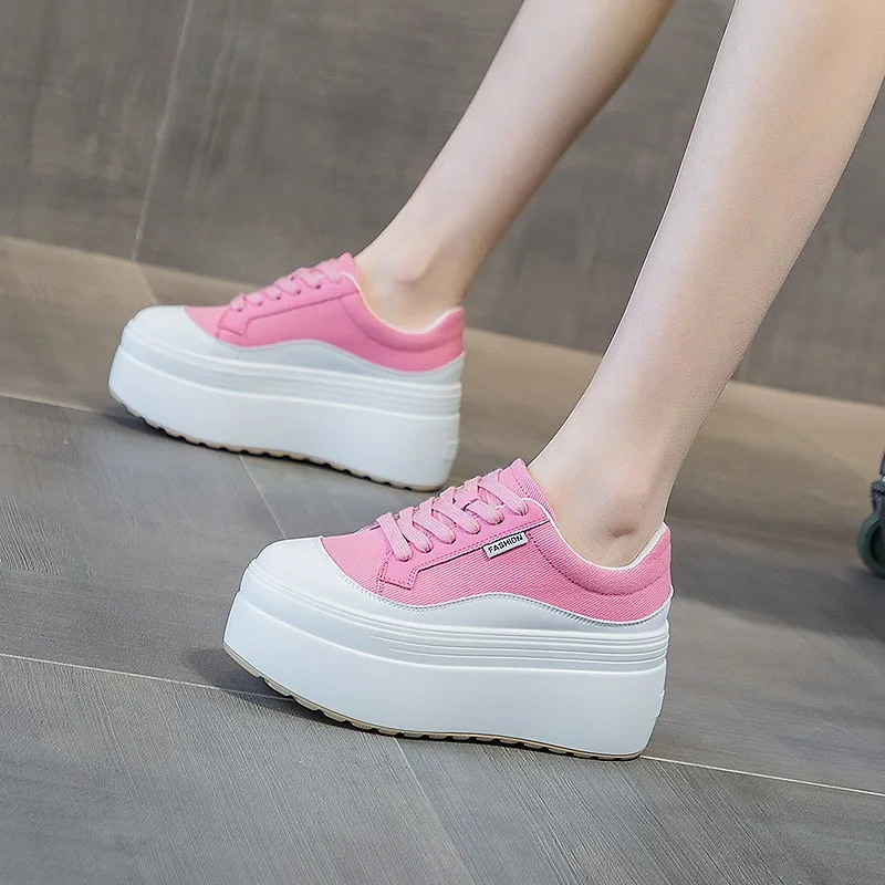 8cm nueva lona cuero genuino m - Women Shoes Sale reseña y precio