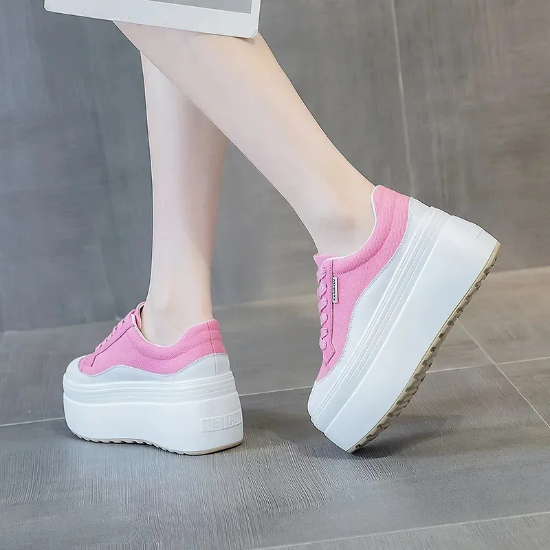8cm nueva lona cuero genuino m - Women Shoes Sale reseña y precio