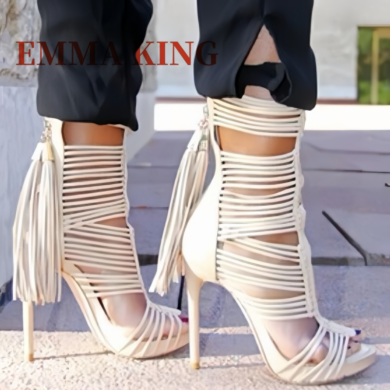 Botas de gladiador con tiras e - Women Shoes Boots reseña y precio
