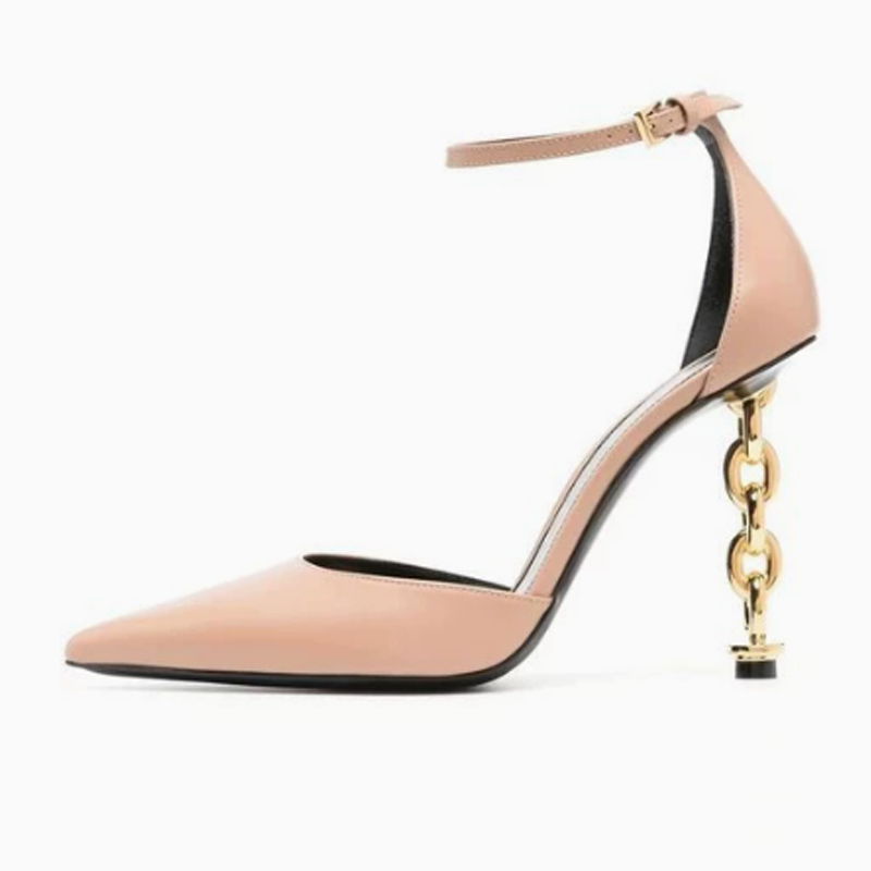 Sandalias sexis de tacón con c - Gold Chain Sandal reseña y precio