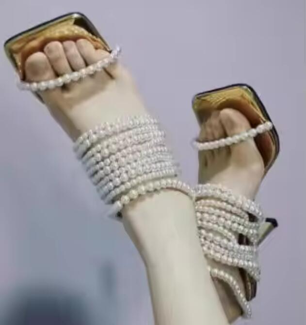 Sandalias de tacón de 9 cm con - Gold Chain Sandal reseña y precio
